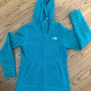 The North Face Teal Hooded Fleece Zip Jacket